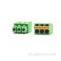 Blocos terminais plugáveis ​​de 3,5 mm verde fêmea 3P